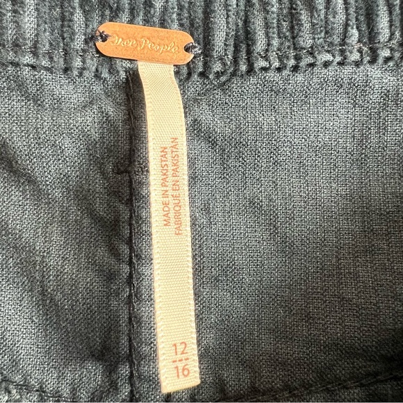 New Free People Dark Teal Blue Button  Front Corduroy Mini Skirt 12 - Picture 7 of 14